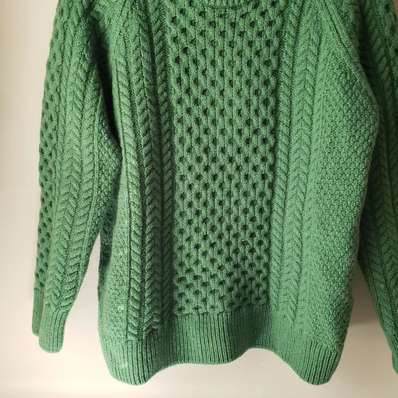 Original Aran Co. Green Merino Wool Sweater - Picture 6 of 14